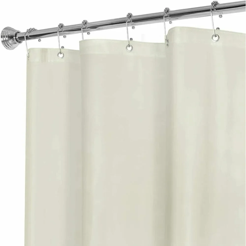 Maytex 10-Gauge Super Heavy Weight Shower Curtain Liner Beige PVC Grommets NEW